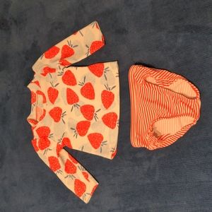 Girls 2 piece swimwear. Rash guard shirt and bikini bottom. Carter's brand.